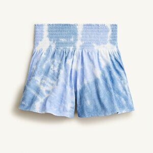 J.Crew Girls Size 7 smocked-waist short in Blue Tie-Dye